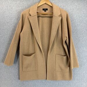 J.Crew 365 Sophie Sweater Blazer Knit Open‎ Front Pockets Tan Beige Size Medium